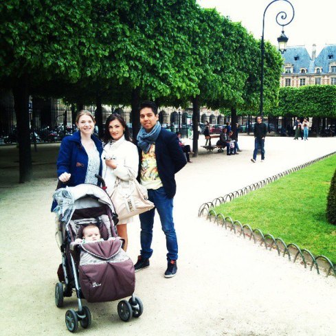Meeting to catch up at Place des Vosges