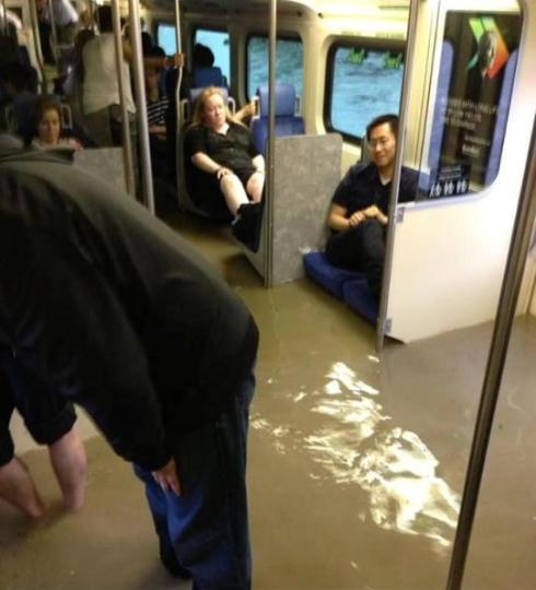 Flooded subway in Toronto